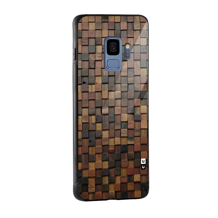 Blocks Of Wood Glass Back Case for Galaxy S9