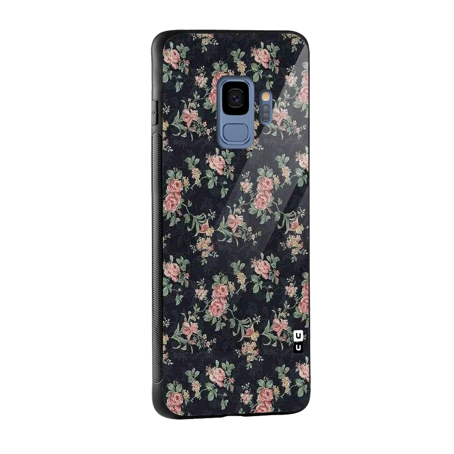 Bloom Black Glass Back Case for Galaxy S9