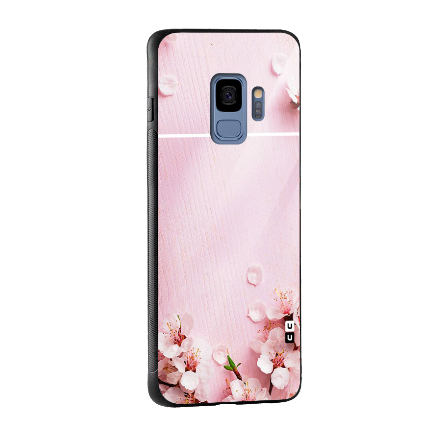 Blossom Frame Pink Glass Back Case for Galaxy S9