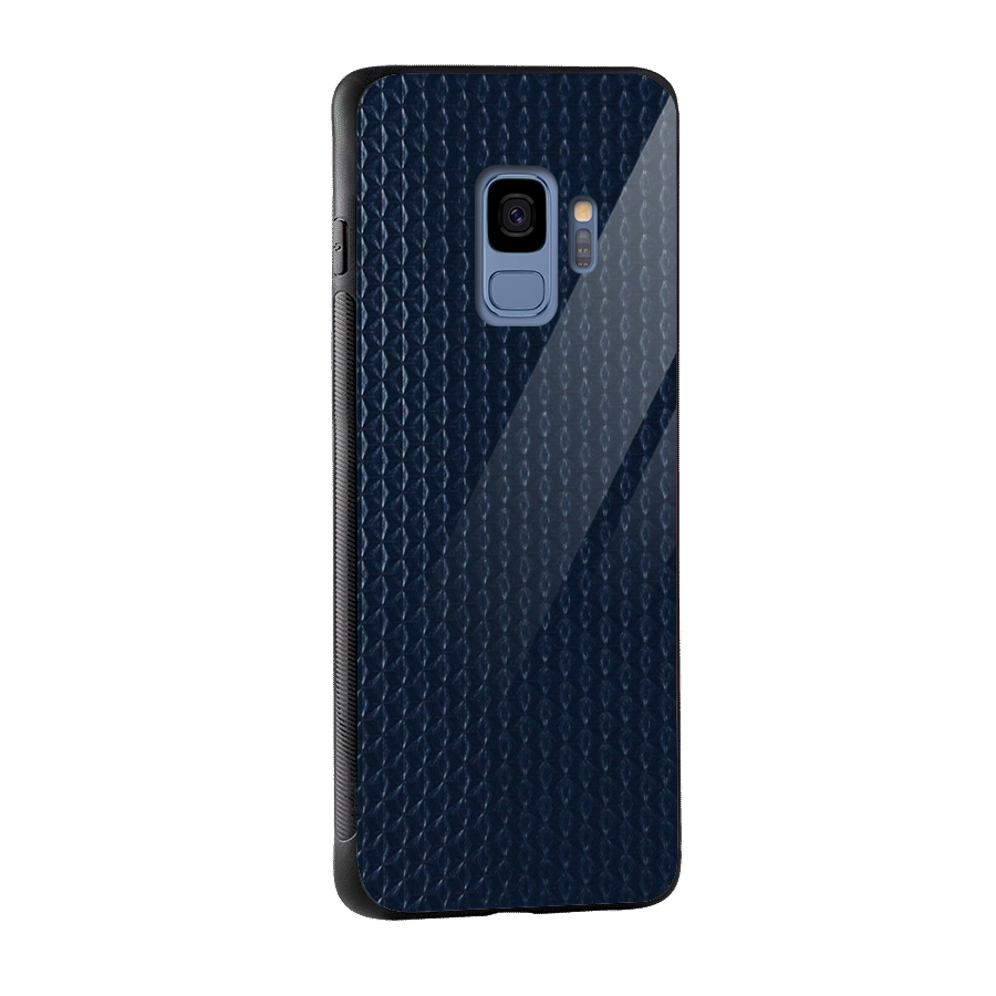 Blue-Pattern Glass Back Case for Galaxy S9