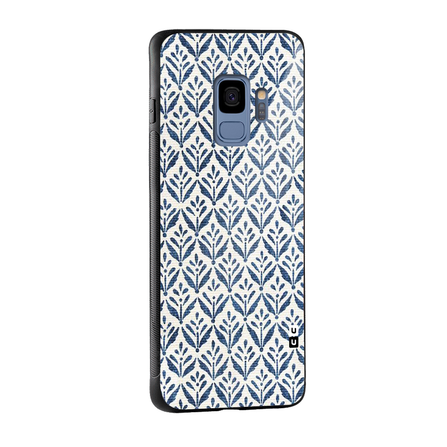 Blue Leaf Glass Back Case for Galaxy S9