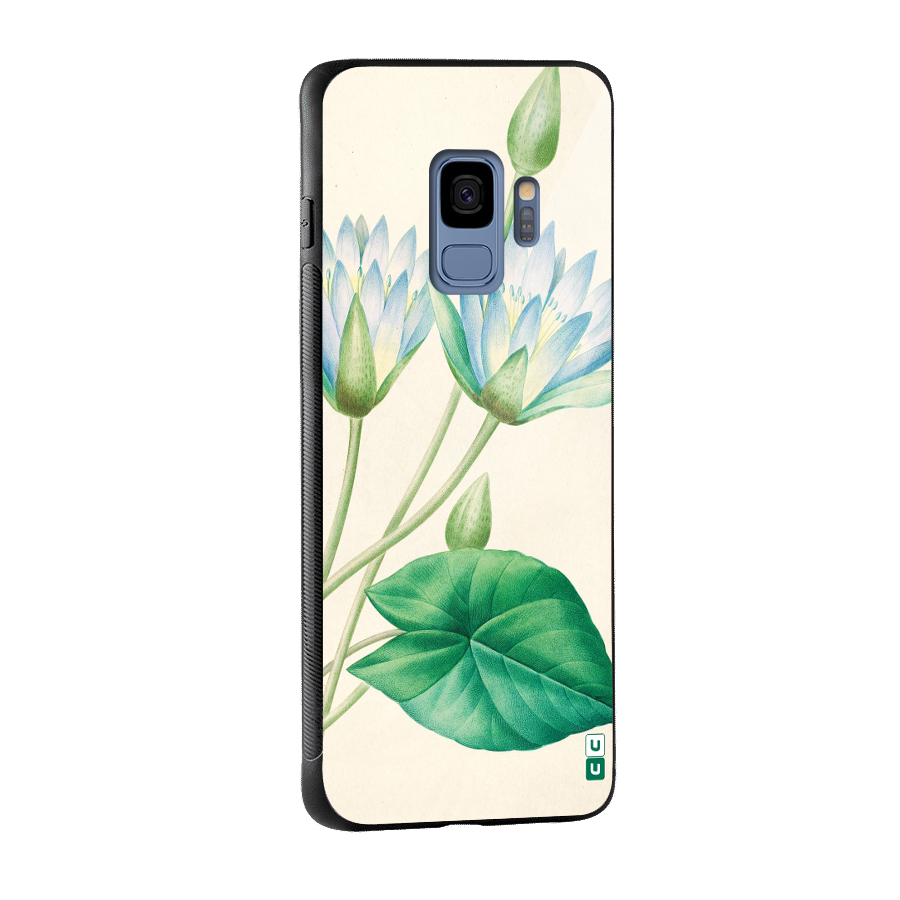 Blue Lotus Glass Back Case for Galaxy S9