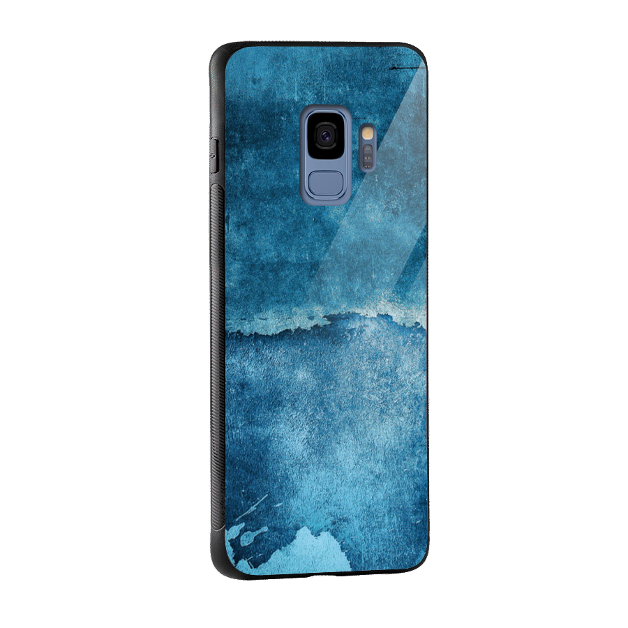 Blue Paint Wall Glass Back Case for Galaxy S9