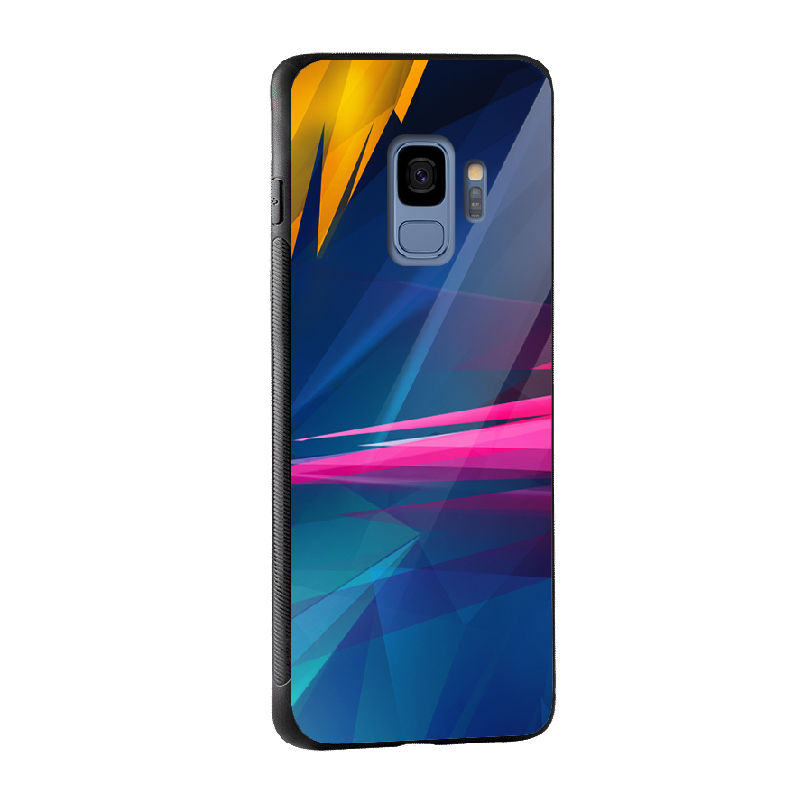 Blue Red Abstract Glass Back Case for Galaxy S9