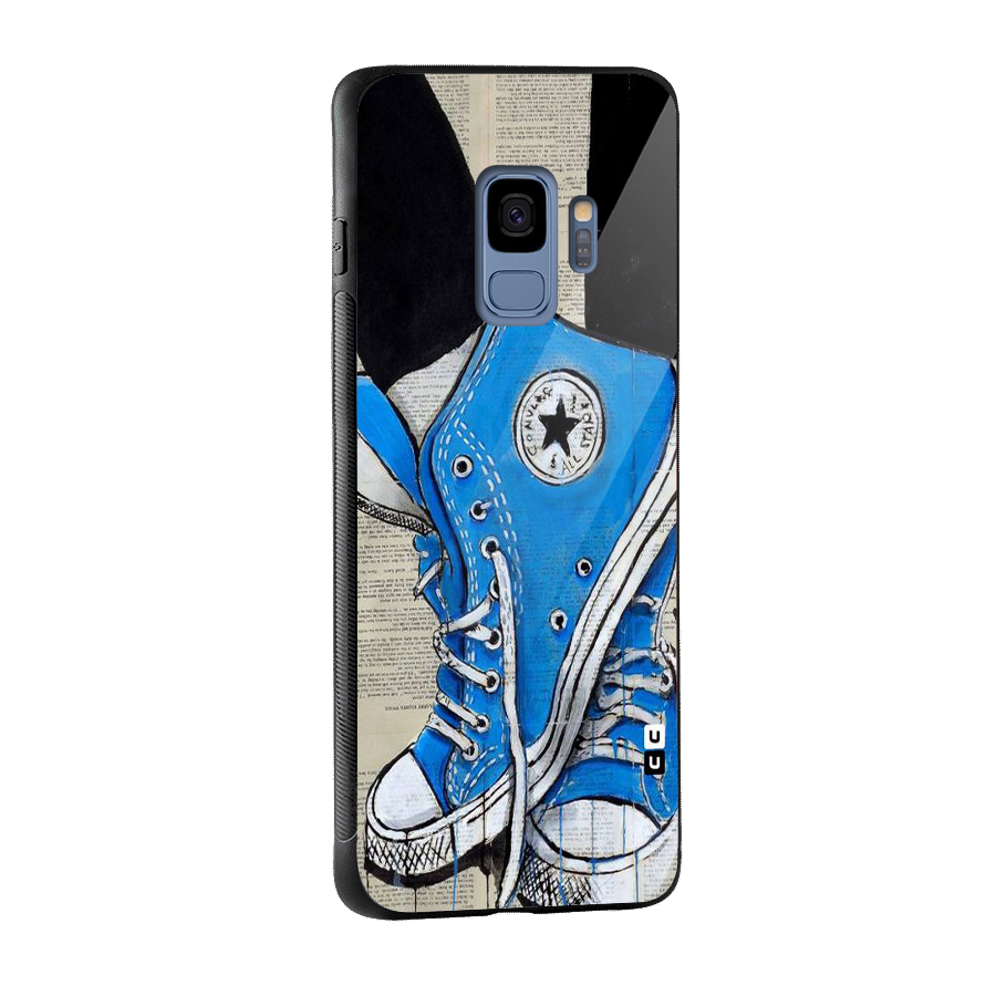 Blue Shoes Glass Back Case for Galaxy S9