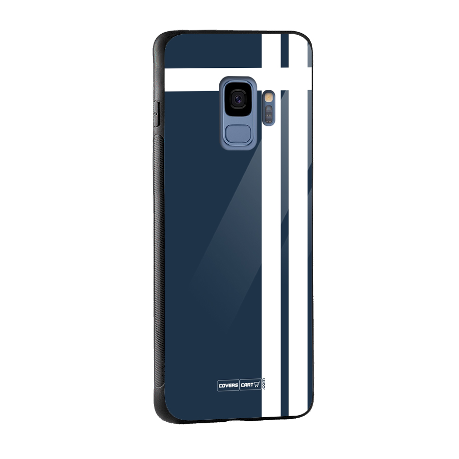 Blue and White Glass Back Case for Galaxy S9
