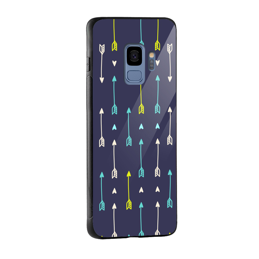 Boho Arrow Pattern Glass Back Case for Galaxy S9