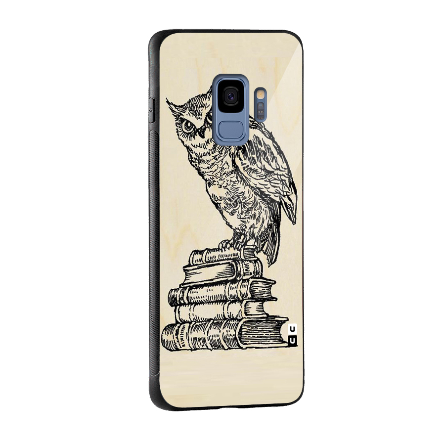 Book Owl Glass Back Case for Galaxy S9
