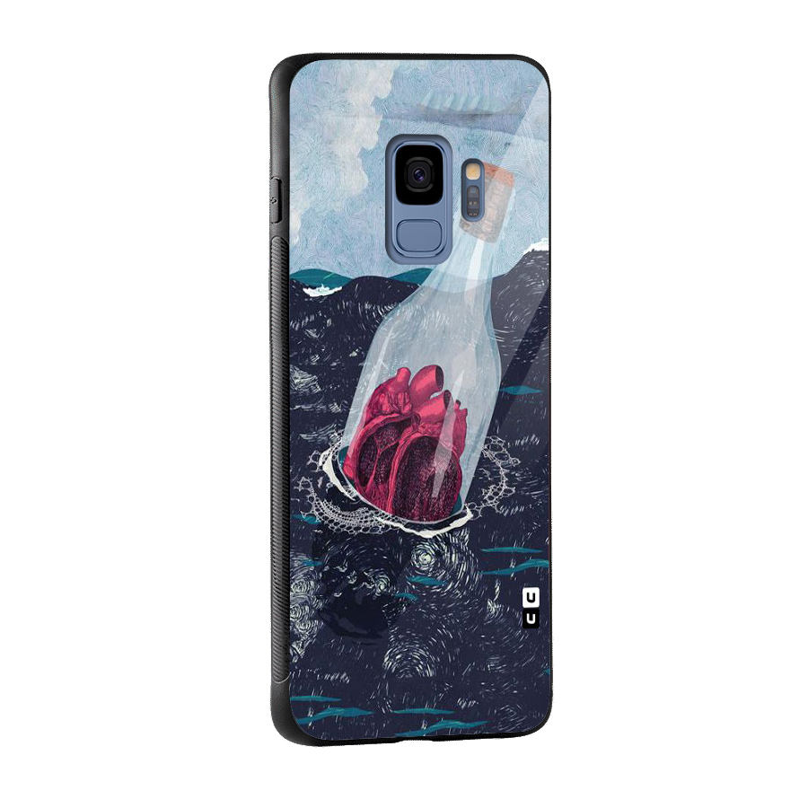 Bottle Heart Glass Back Case for Galaxy S9