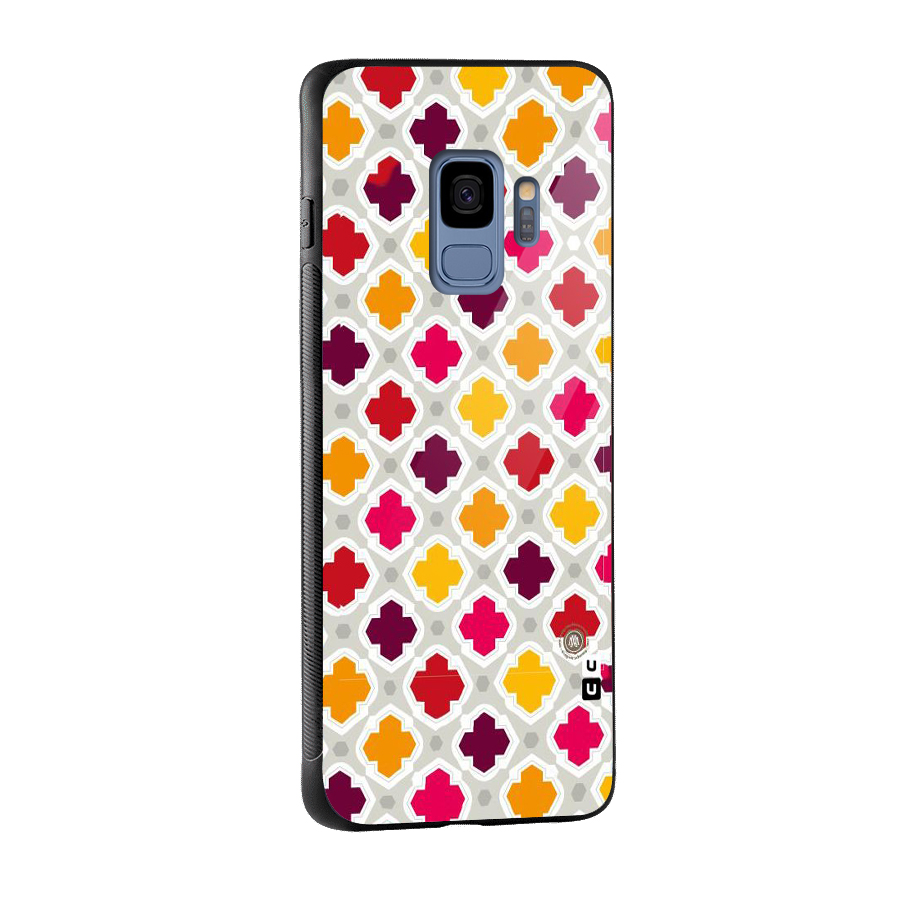 Bright Pattern Glass Back Case for Galaxy S9