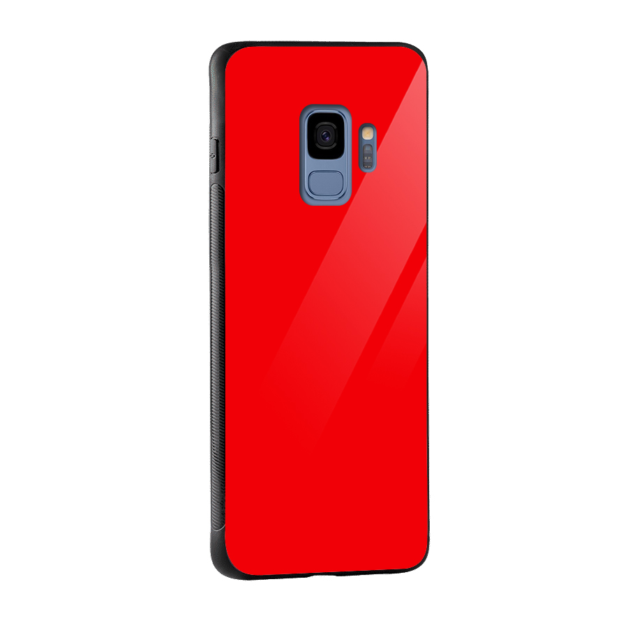 Bright Red Glass Back Case for Galaxy S9