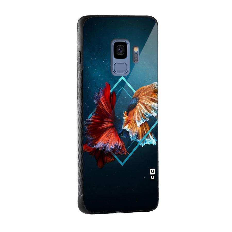 Butterfly Diamond Design Glass Back Case for Galaxy S9
