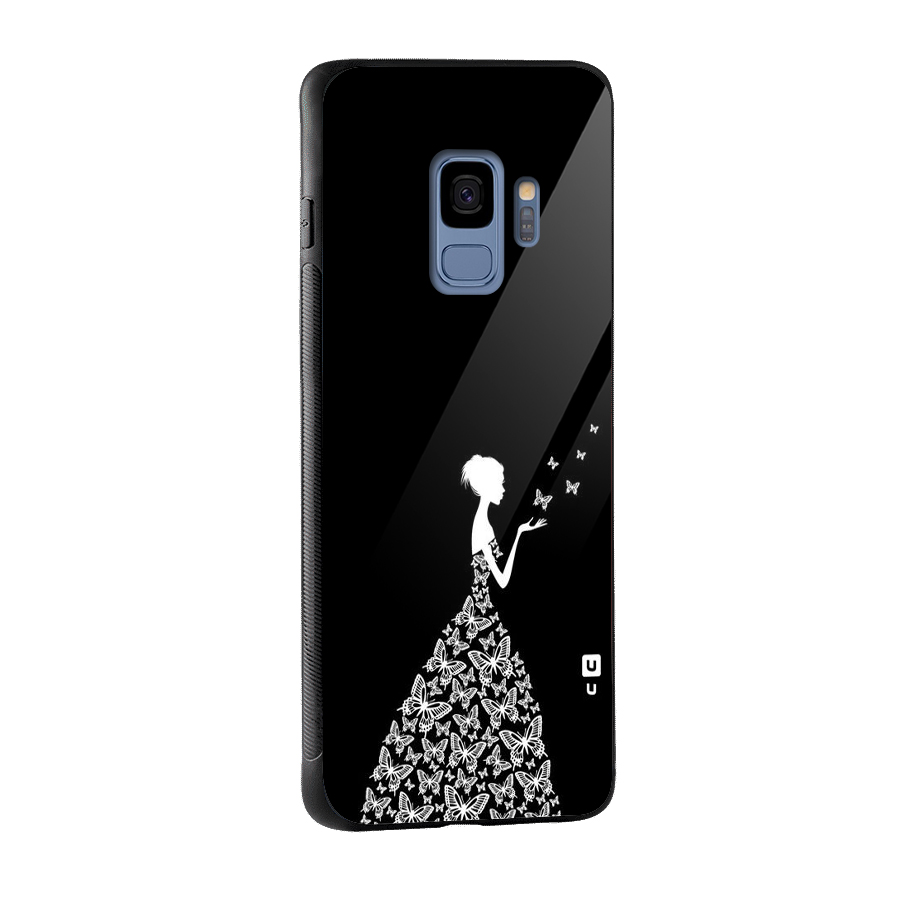 Butterfly Dress Glass Back Case for Galaxy S9
