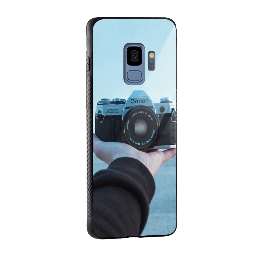 Camera in Hand Glass Back Case for Galaxy S9