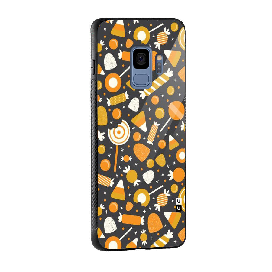 Candies Pattern Glass Back Case for Galaxy S9