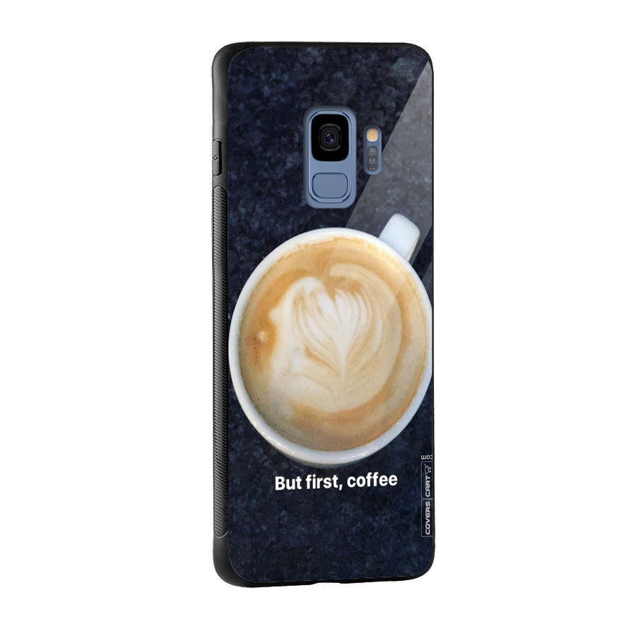 Cappuccino Coffee Glass Back Case for Galaxy S9
