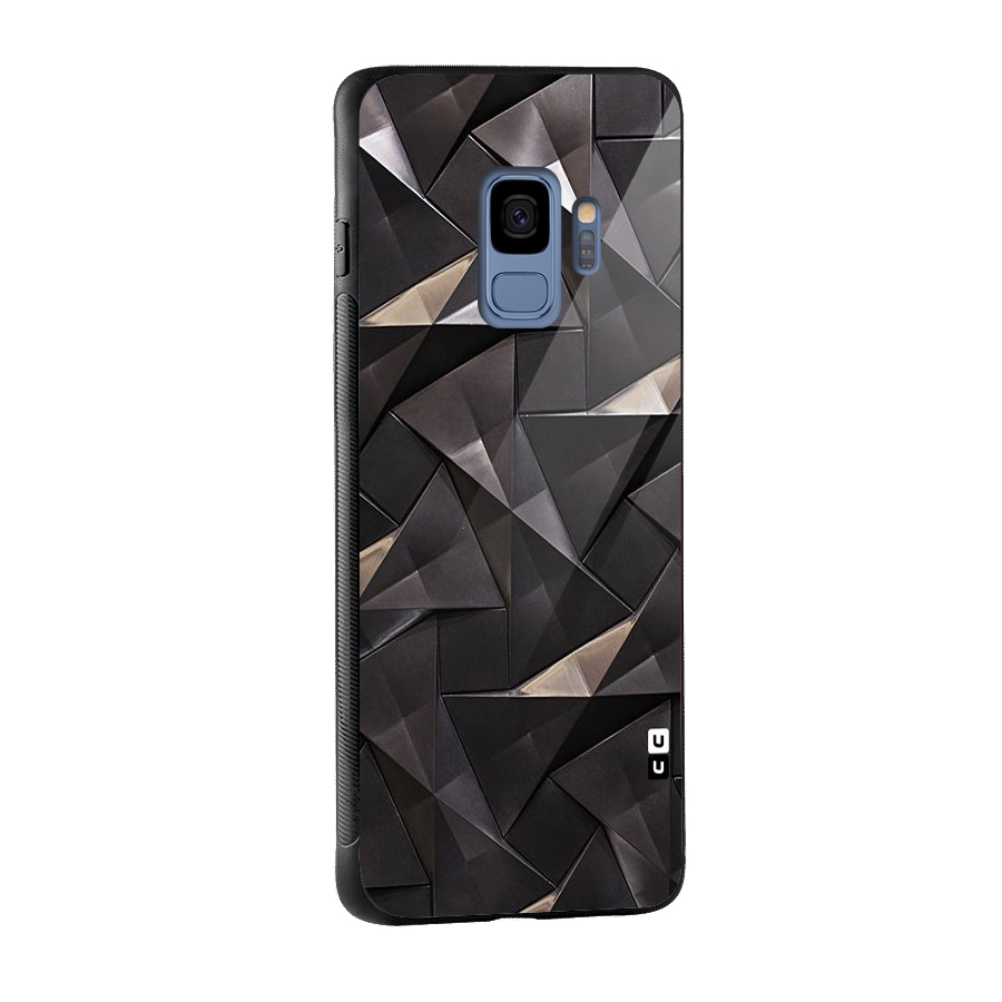 Carved Triangles Glass Back Case for Galaxy S9