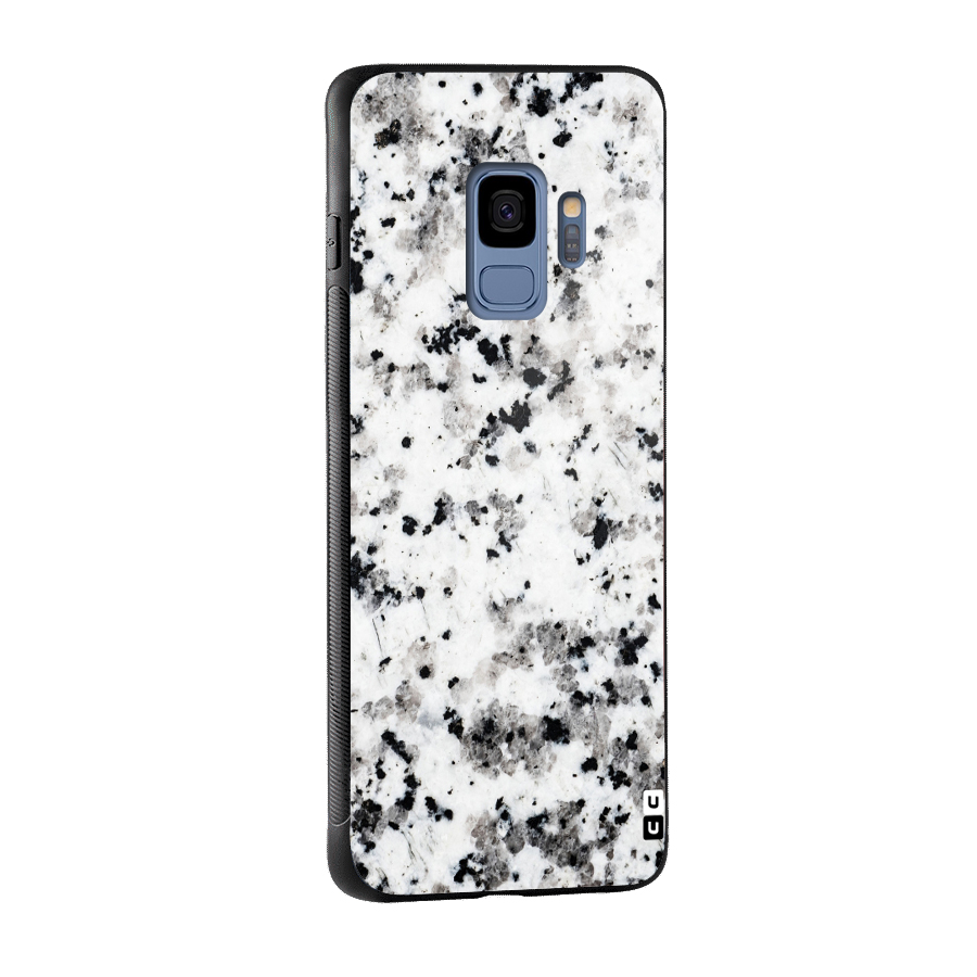 Charcoal Spots Marble Glass Back Case for Galaxy S9