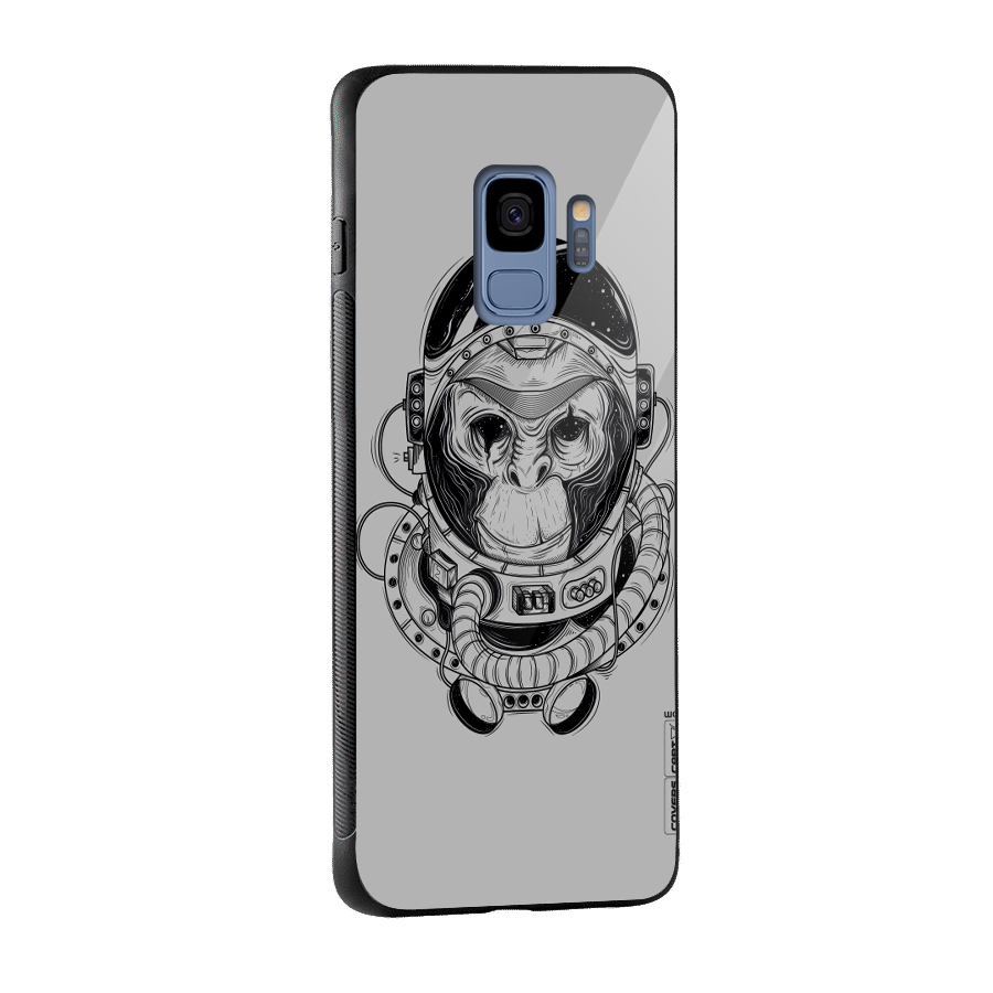 Chimpanzee Astronaut Glass Back Case for Galaxy S9