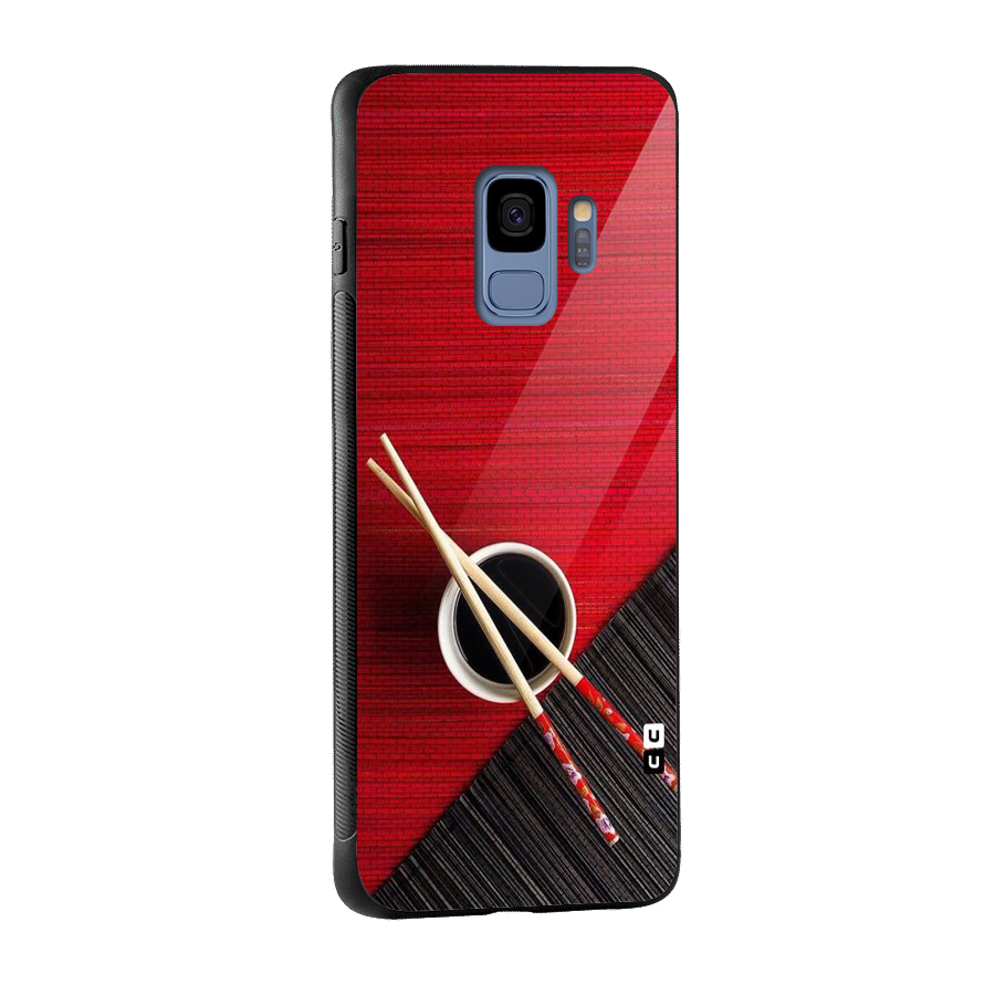 Chopstick Design Glass Back Case for Galaxy S9