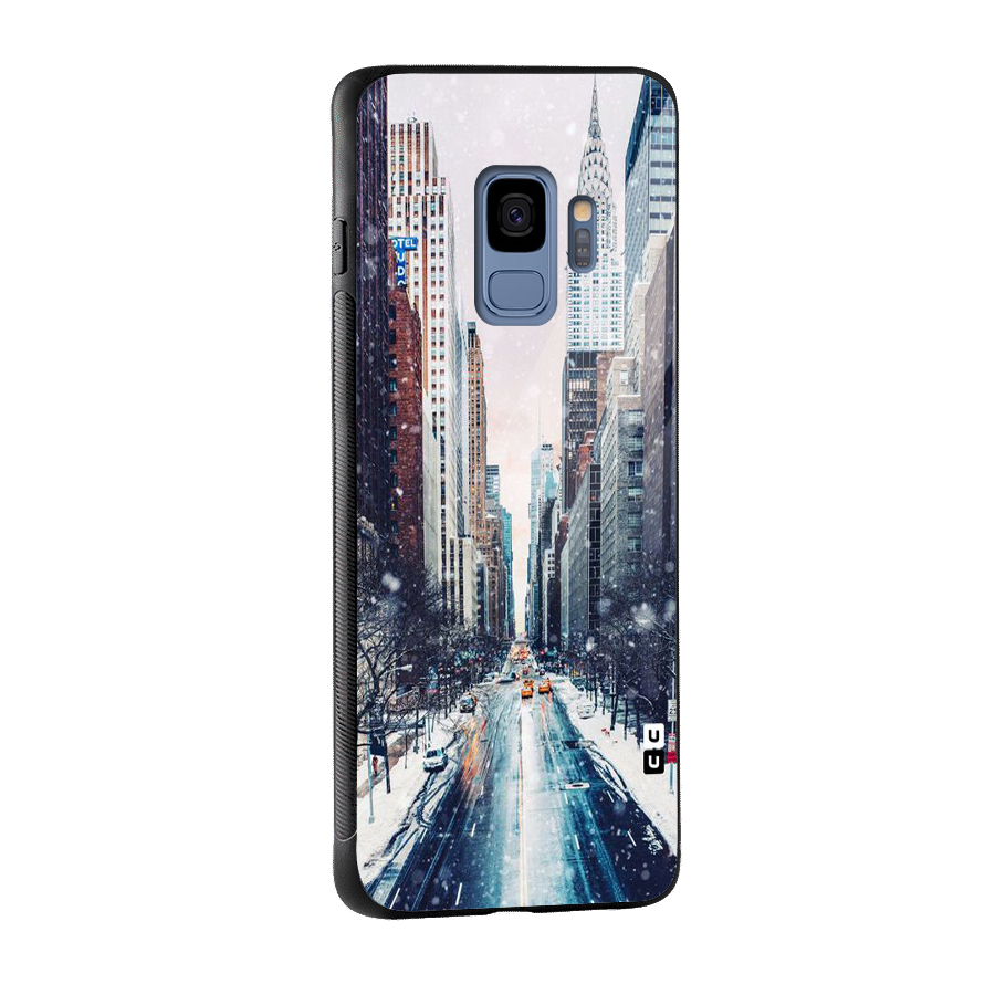 City Snow Glass Back Case for Galaxy S9