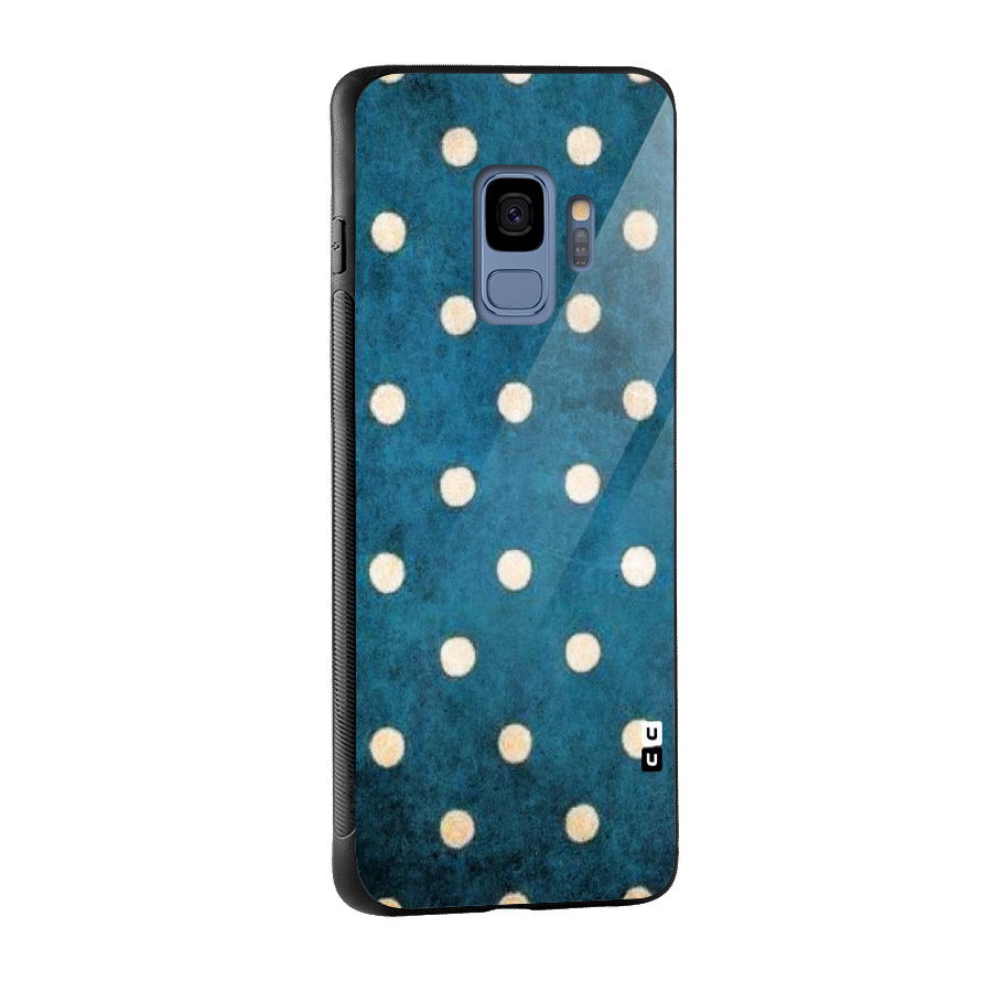 Classic Blue Polka Glass Back Case for Galaxy S9