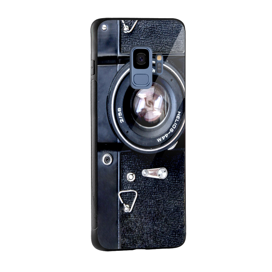 Classic Camera Glass Back Case for Galaxy S9