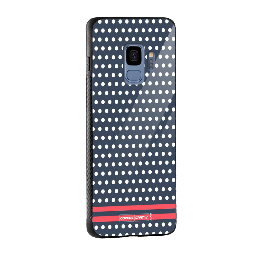 Classic Polka Dots Glass Back Case for Galaxy S9