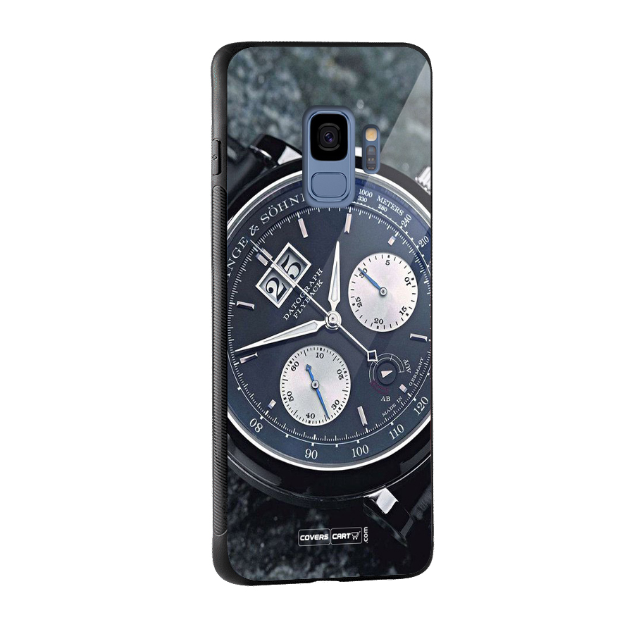 Classic Wrist Watch Glass Back Case for Galaxy S9