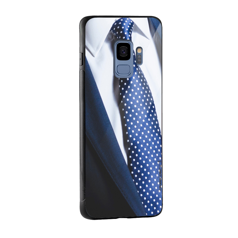 Classy Tie Glass Back Case for Galaxy S9
