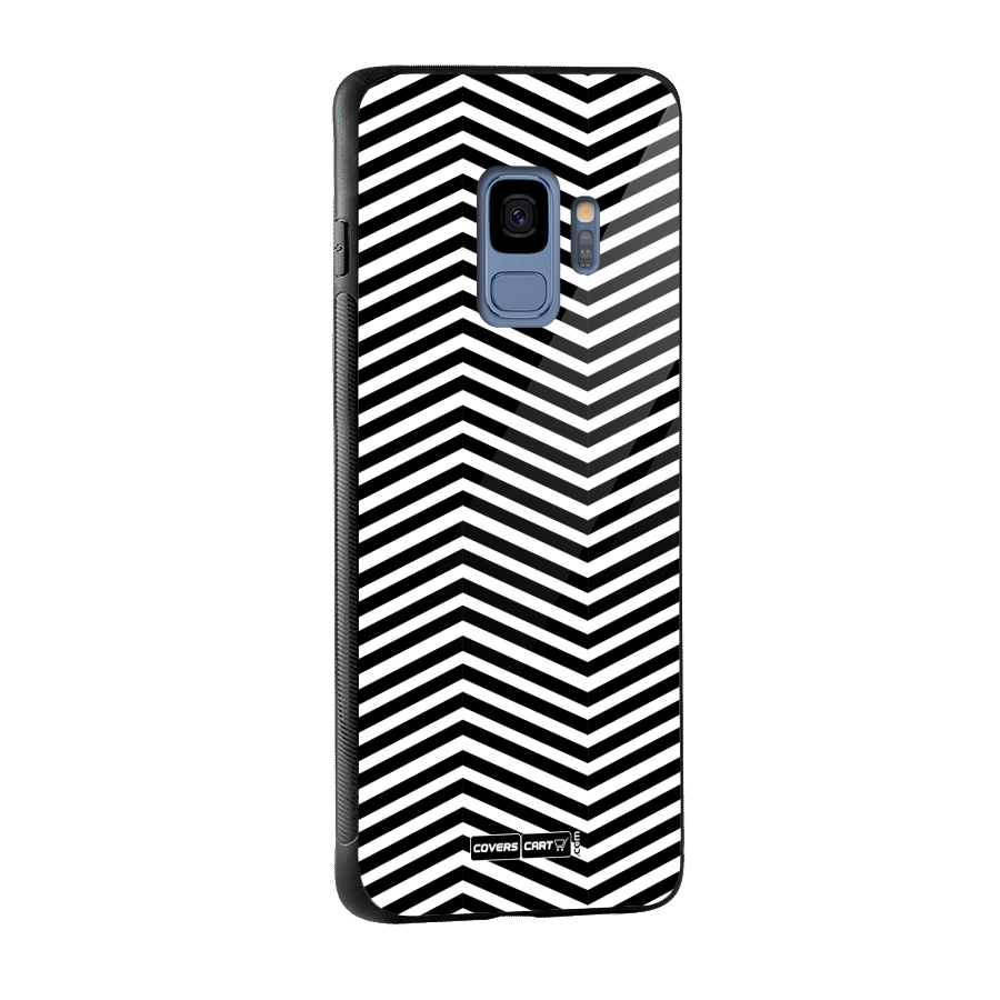 Classy Zig Zag Glass Back Case for Galaxy S9