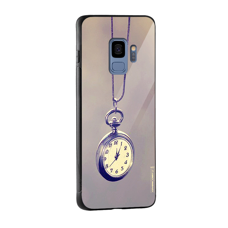 Clock Locket Glass Back Case for Galaxy S9