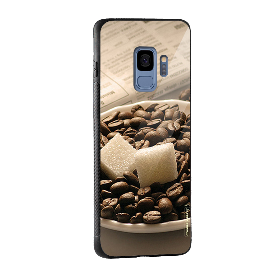 Coffee And Sugar Cubes Glass Back Case for Galaxy S9