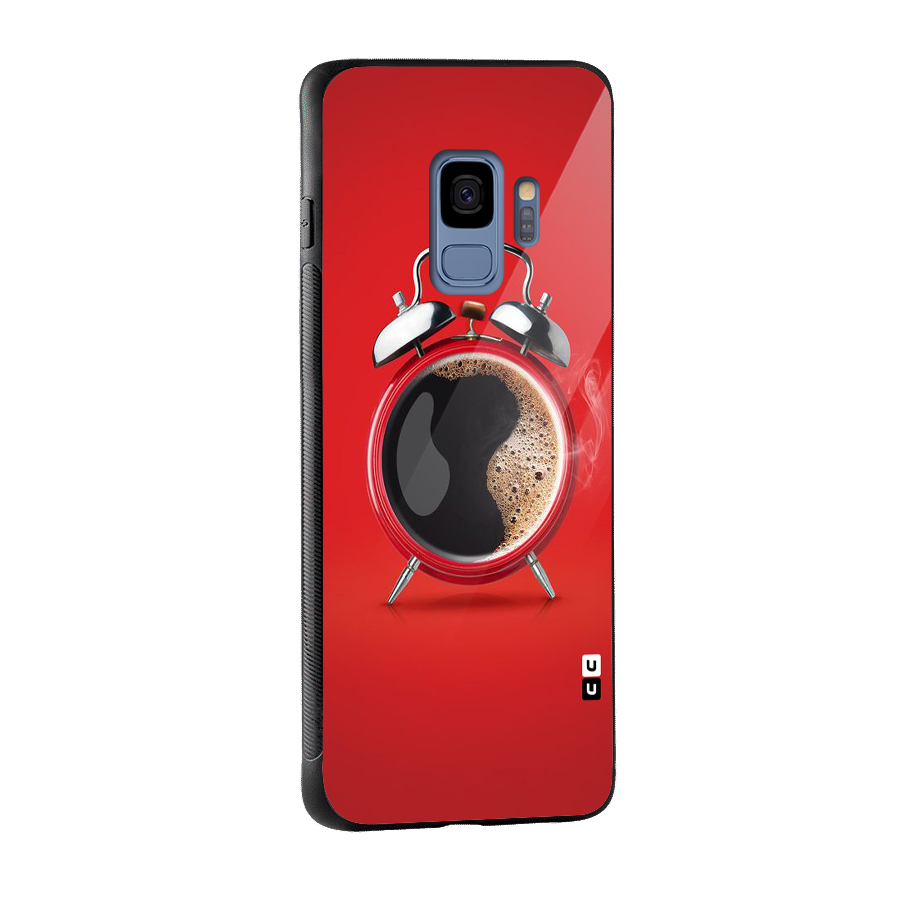 Coffee Clock Glass Back Case for Galaxy S9