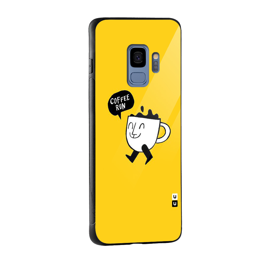 Coffee Run Glass Back Case for Galaxy S9