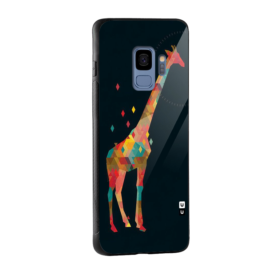 Colored Giraffe Glass Back Case for Galaxy S9