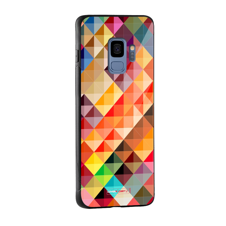 Colorful Cubes Glass Back Case for Galaxy S9