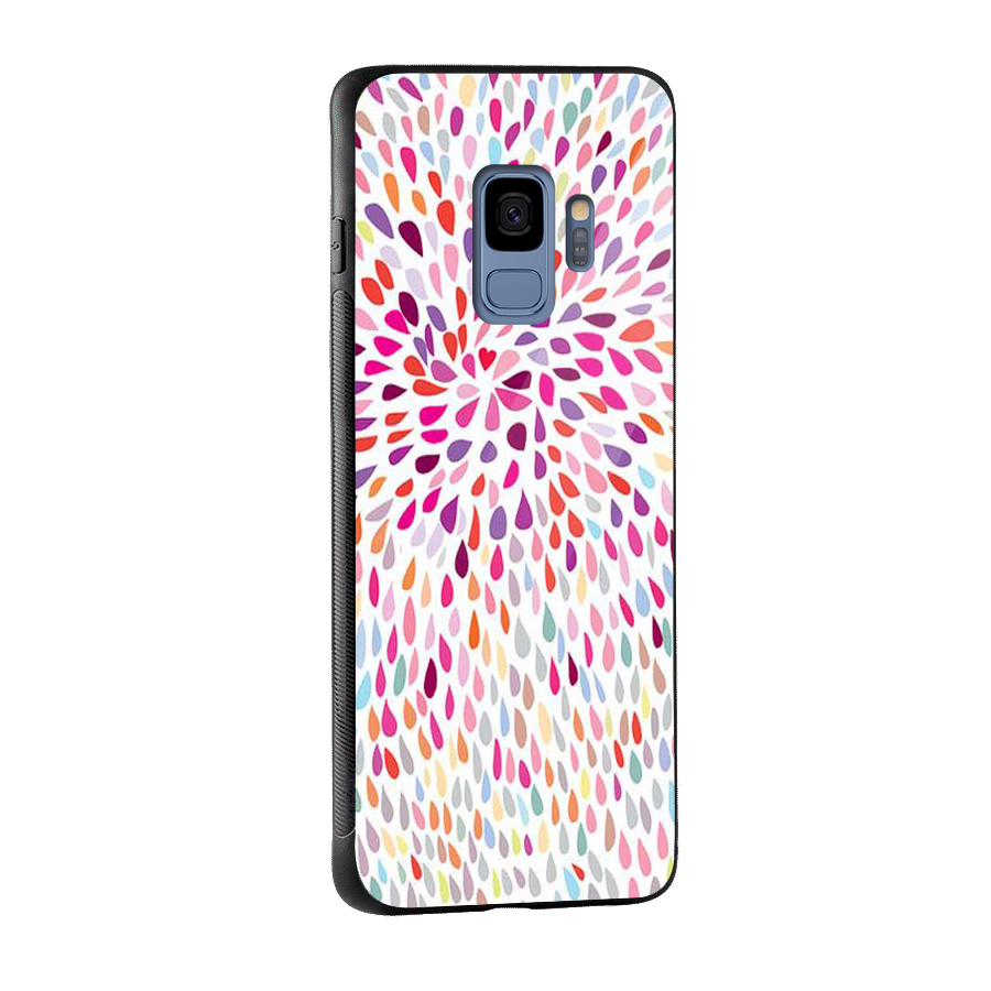 Colorful Decorative Pattern Glass Back Case for Galaxy S9