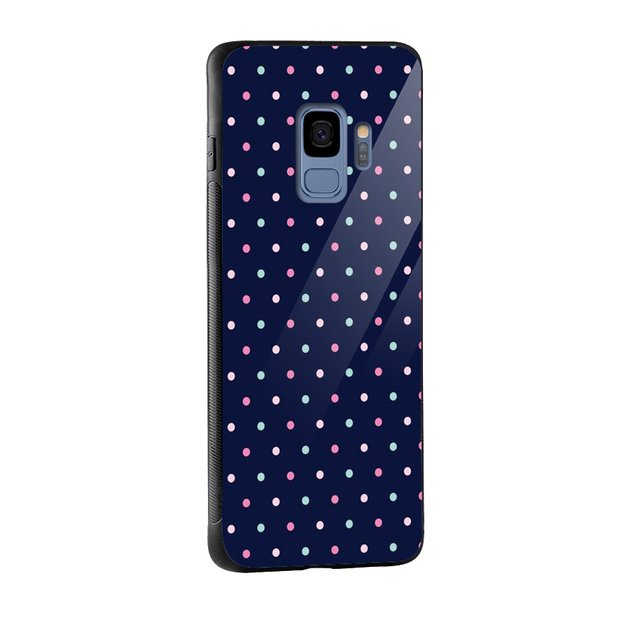 Colorful Dots Pattern Glass Back Case for Galaxy S9