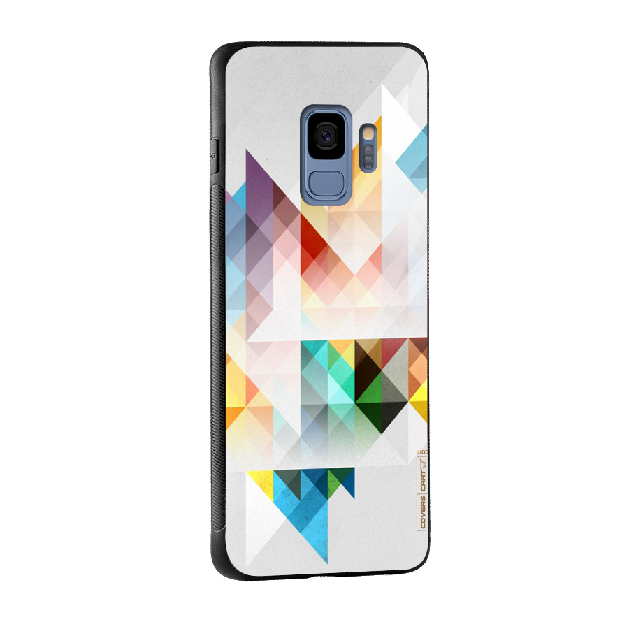 Colorful Geometric Art Glass Back Case for Galaxy S9