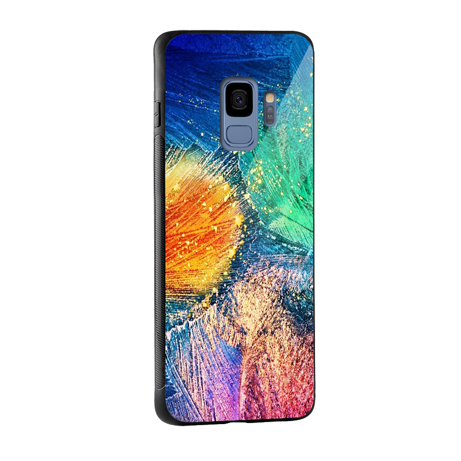 Colorful Leafs Vibrant Glass Back Case for Galaxy S9