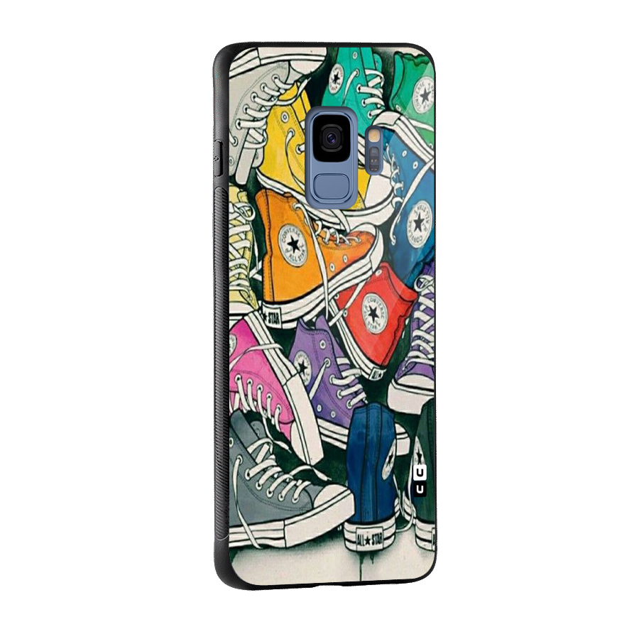 Colorful Shoes Glass Back Case for Galaxy S9