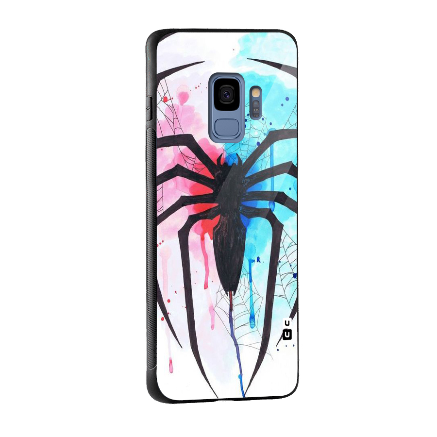 Colorful Web Glass Back Case for Galaxy S9