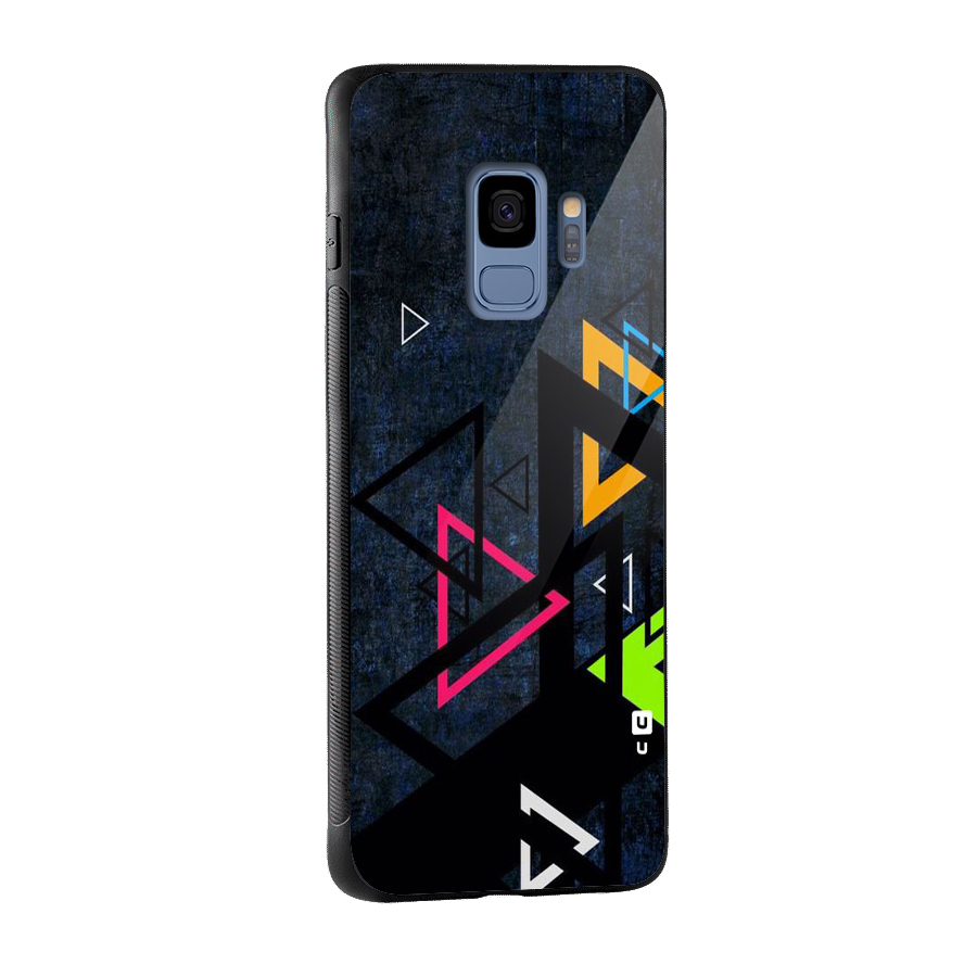 Coloured Triangles Glass Back Case for Galaxy S9