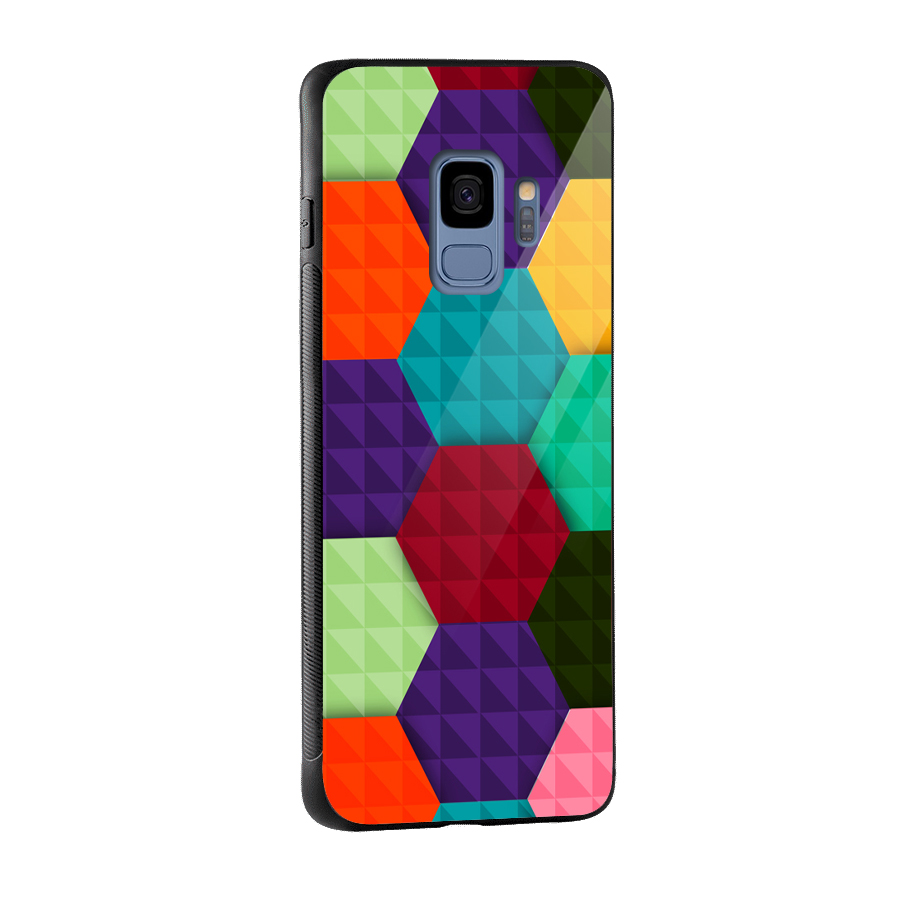 Colourful Abstract Glass Back Case for Galaxy S9