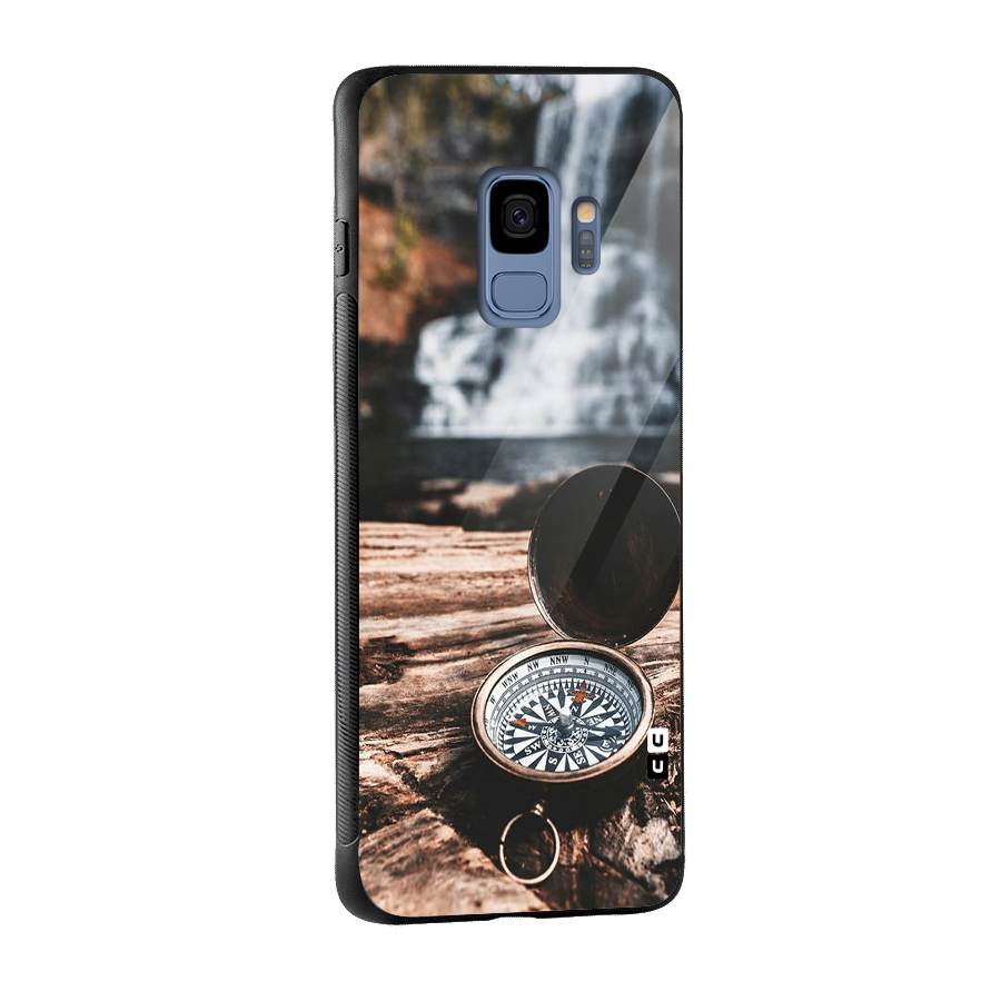 Compass Travel Glass Back Case for Galaxy S9