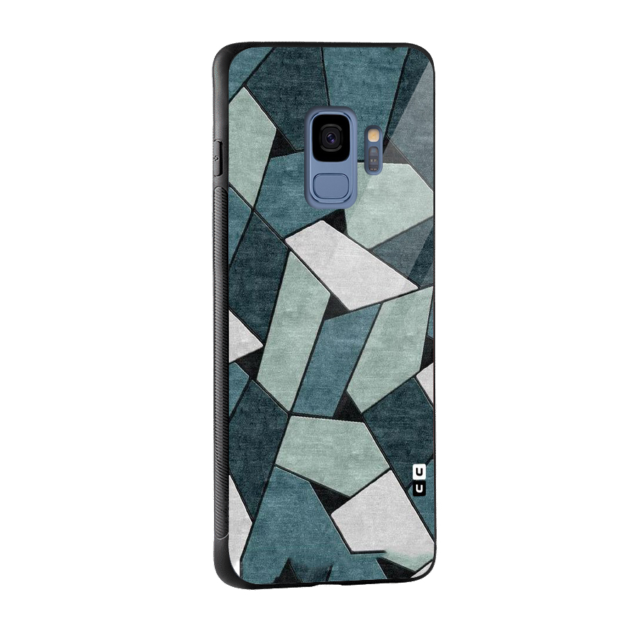 Concrete Green Abstract Glass Back Case for Galaxy S9