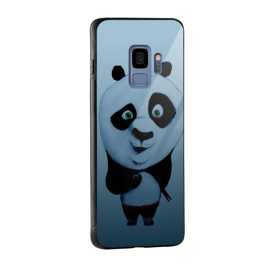 Confused Cute Panda Glass Back Case for Galaxy S9