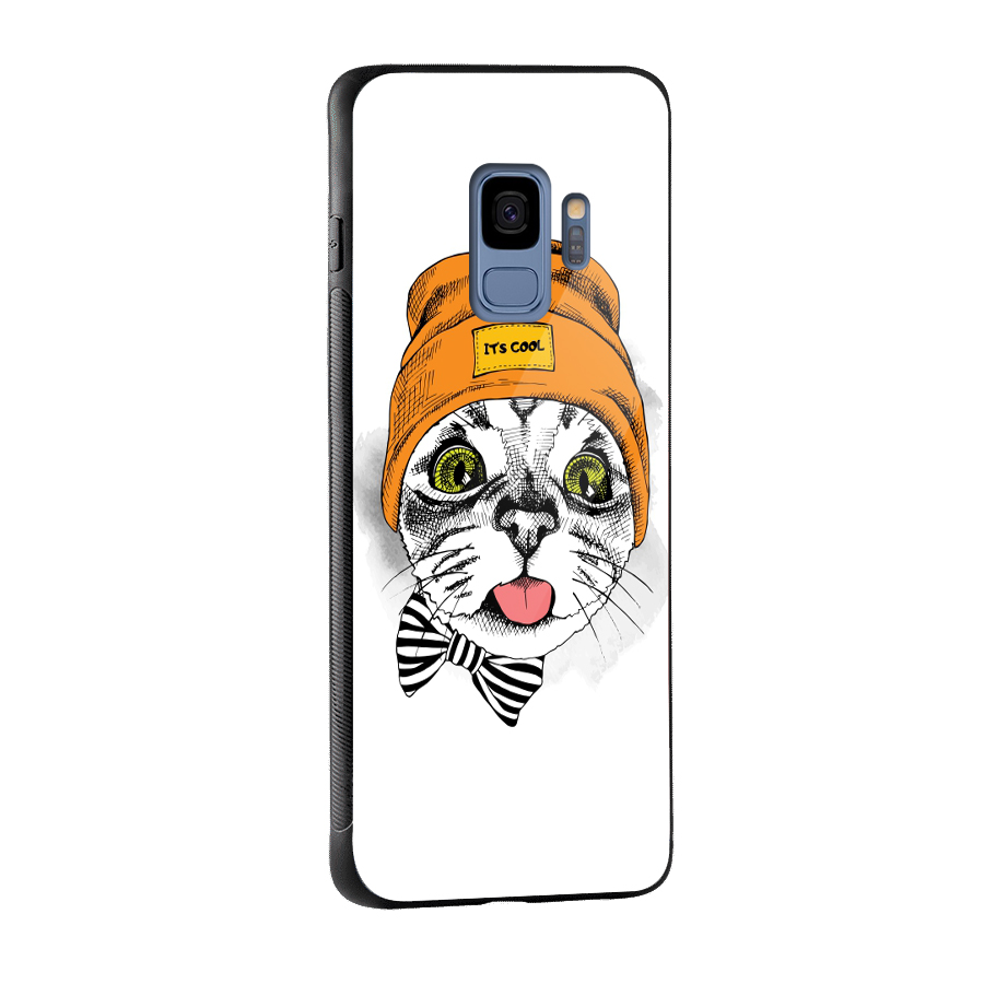 Cool cat Glass Back Case for Galaxy S9