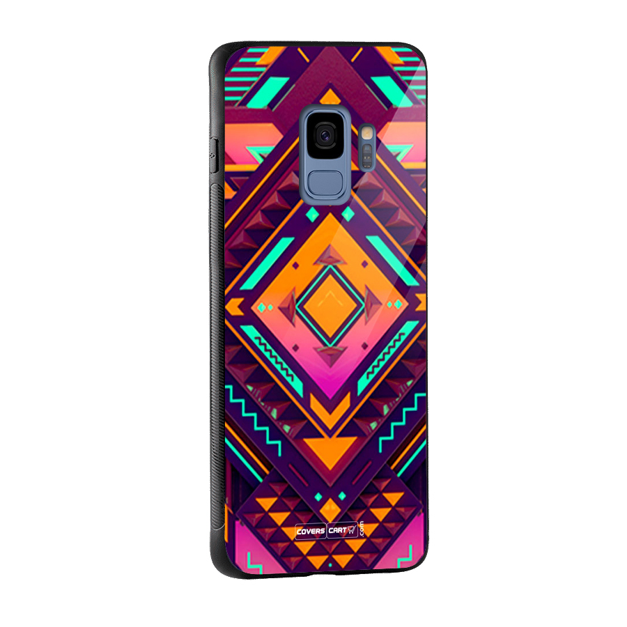 Creative Rhombus Glass Back Case for Galaxy S9
